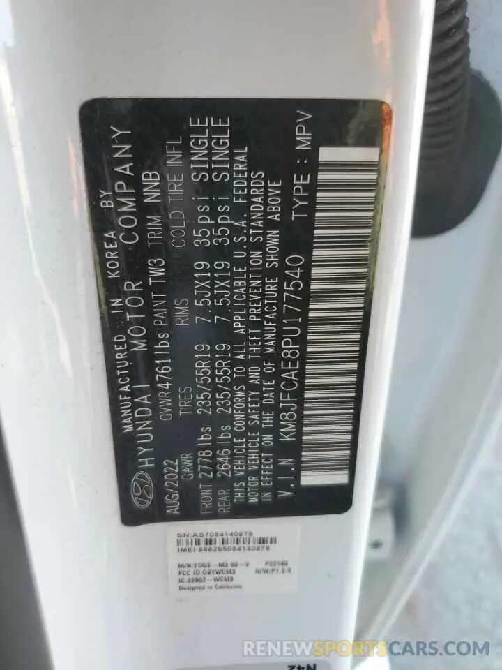 14 Photograph of a damaged car KM8JFCAE8PU177540 HYUNDAI TUCSON 2023