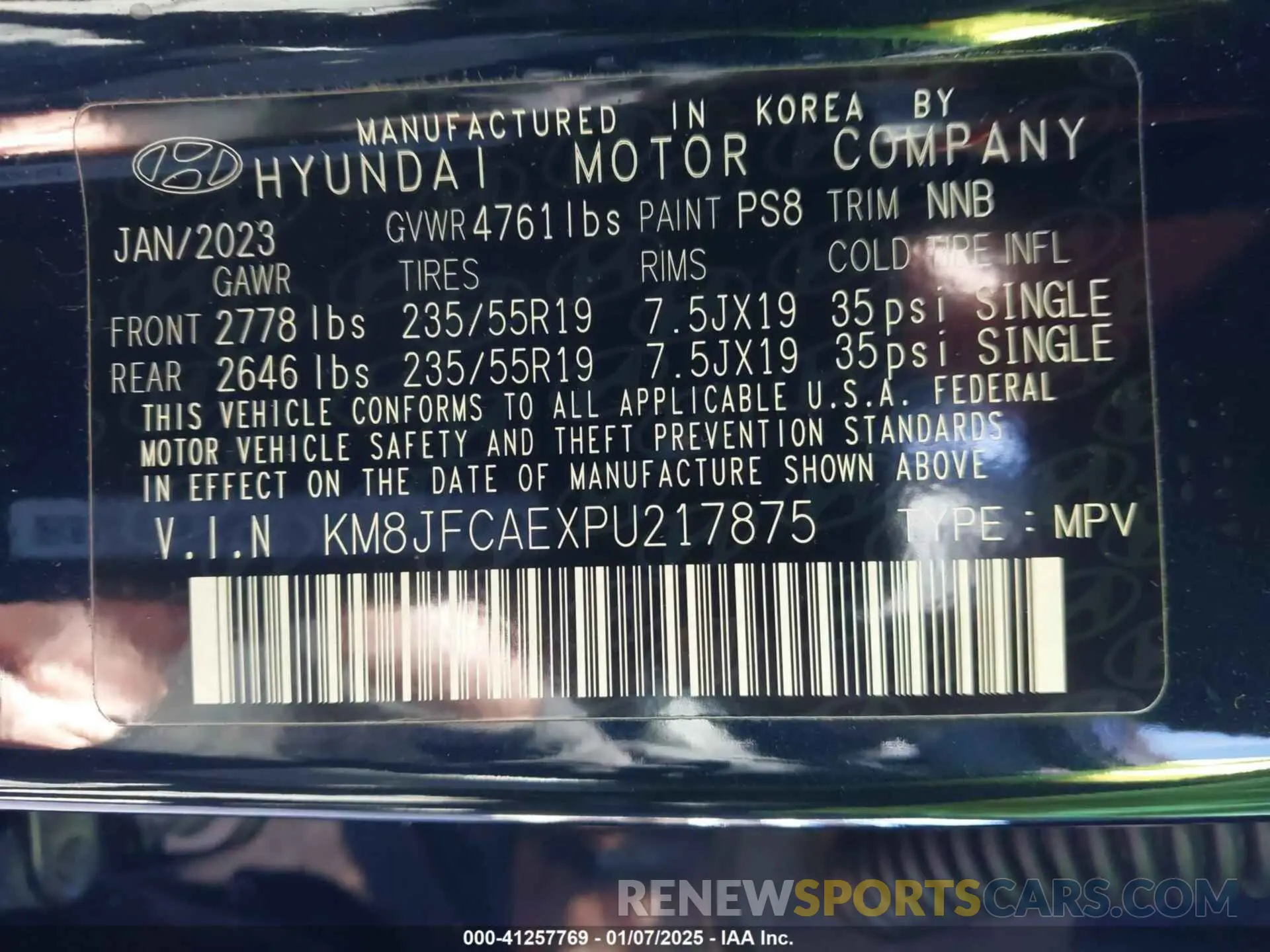 9 Photograph of a damaged car KM8JFCAEXPU217875 HYUNDAI TUCSON 2023