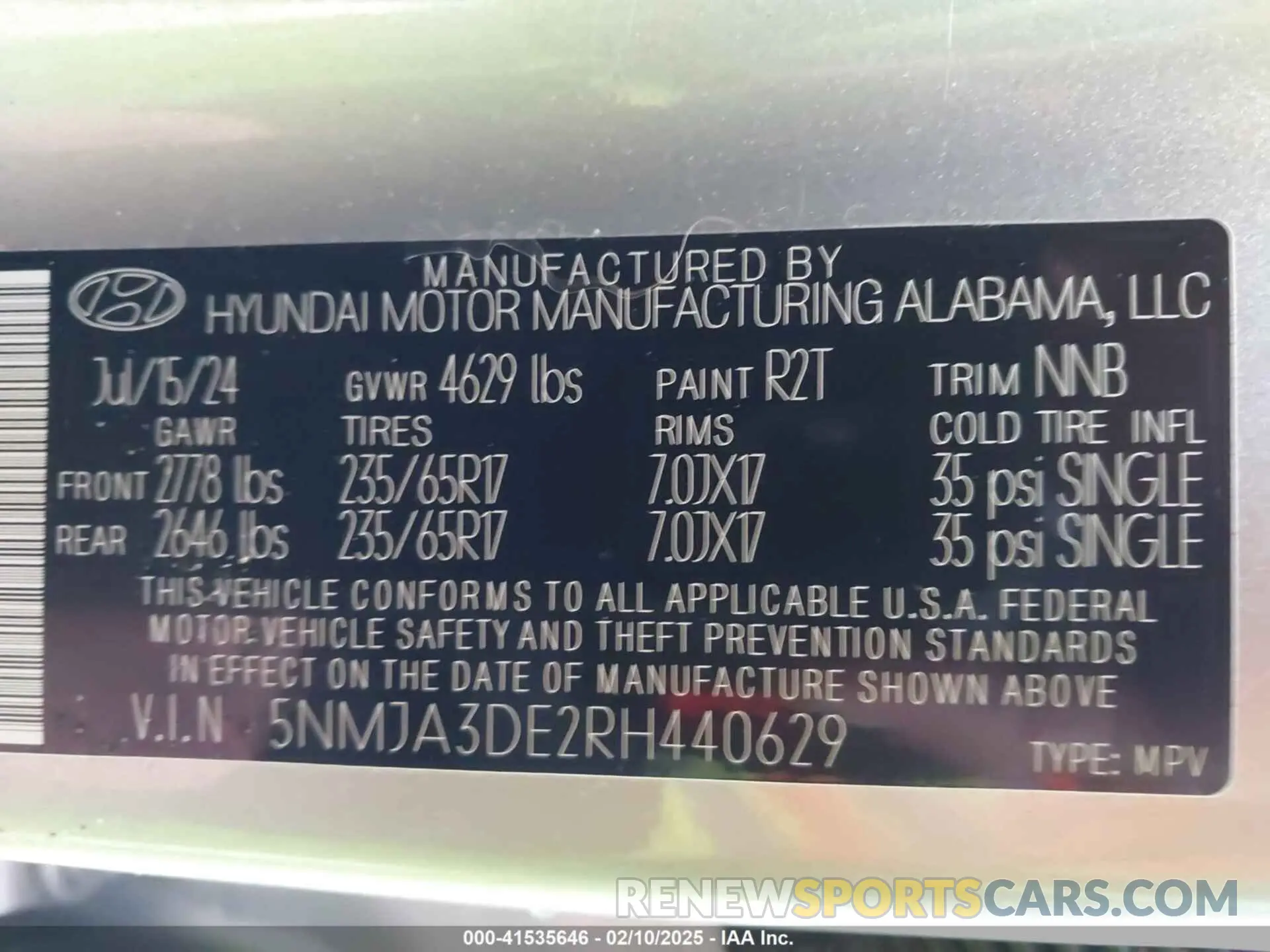 9 Photograph of a damaged car 5NMJA3DE2RH440629 HYUNDAI TUCSON 2024