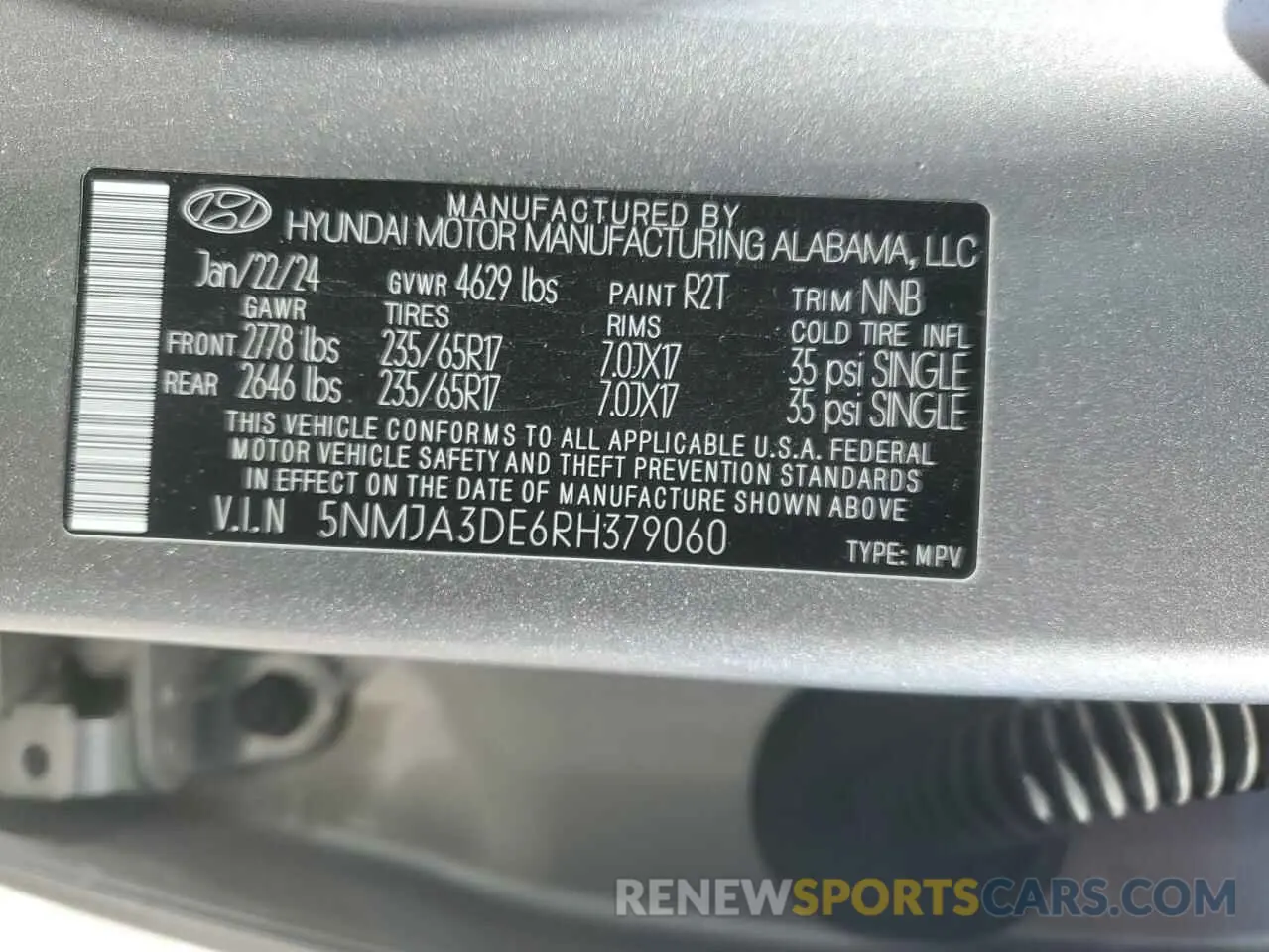 13 Photograph of a damaged car 5NMJA3DE6RH379060 HYUNDAI TUCSON 2024
