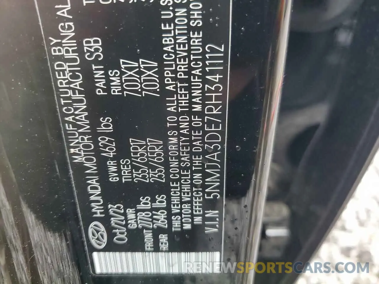 13 Photograph of a damaged car 5NMJA3DE7RH341112 HYUNDAI TUCSON 2024