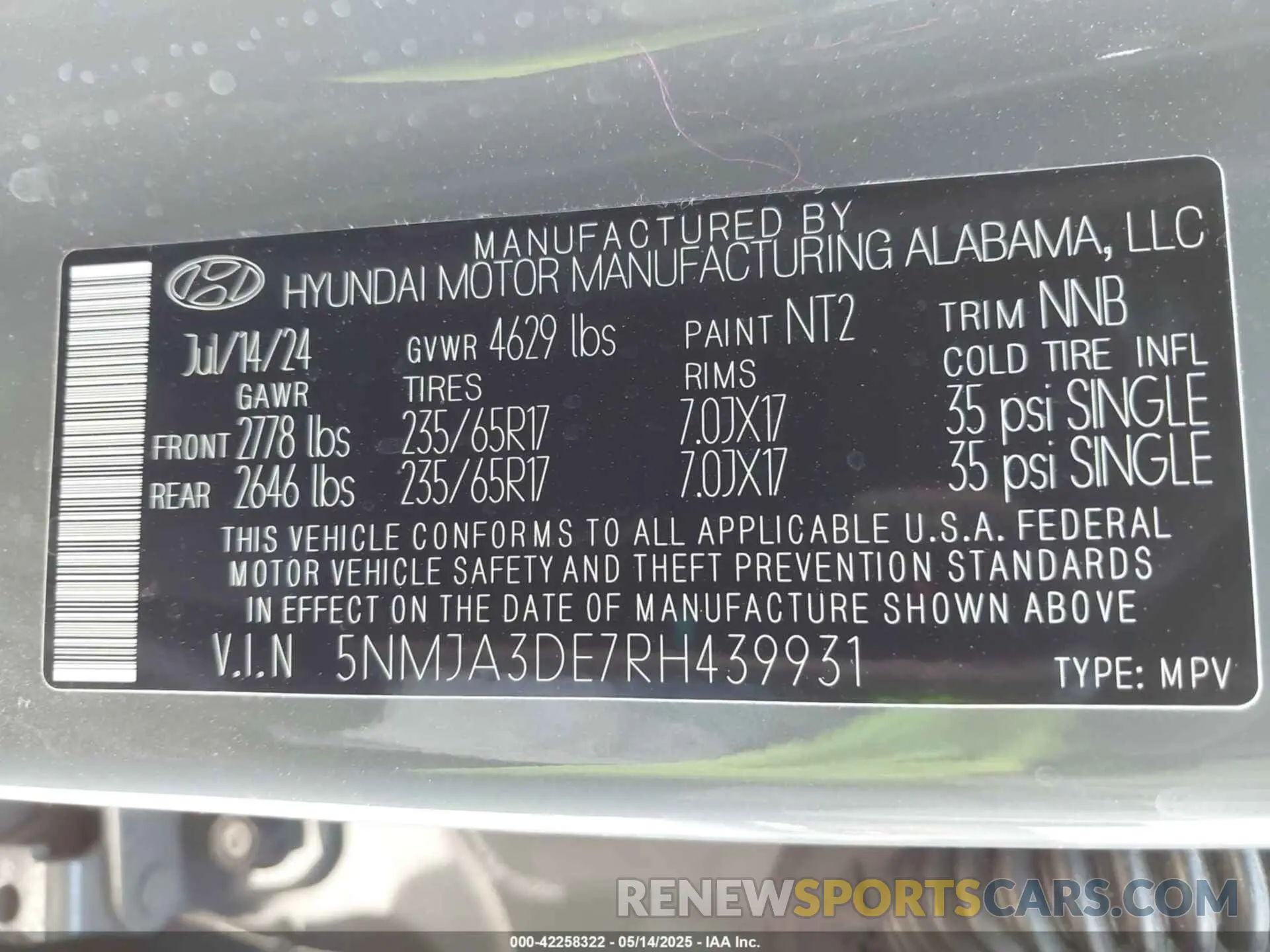 9 Photograph of a damaged car 5NMJA3DE7RH439931 HYUNDAI TUCSON 2024