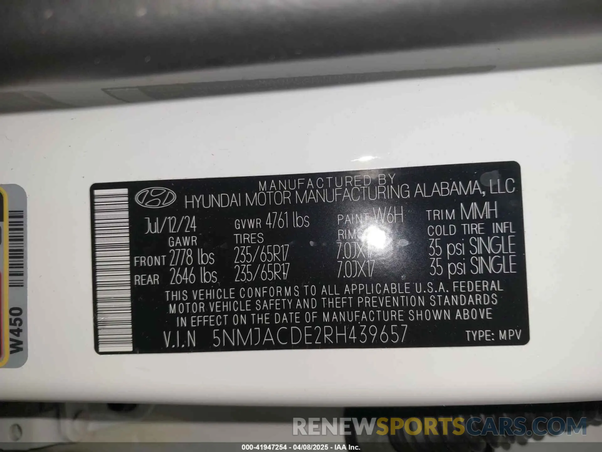 9 Photograph of a damaged car 5NMJACDE2RH439657 HYUNDAI TUCSON 2024