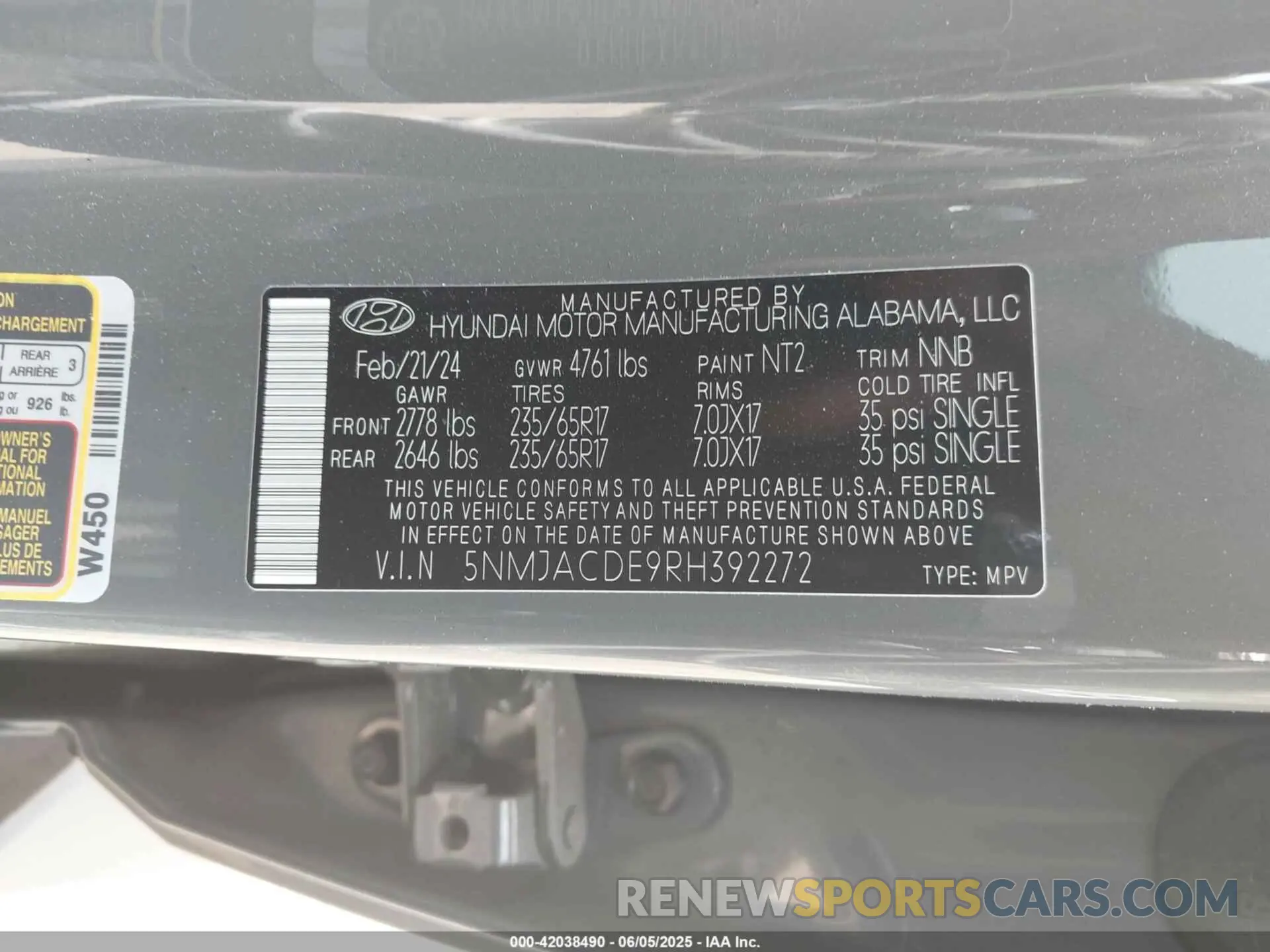 9 Photograph of a damaged car 5NMJACDE9RH392272 HYUNDAI TUCSON 2024