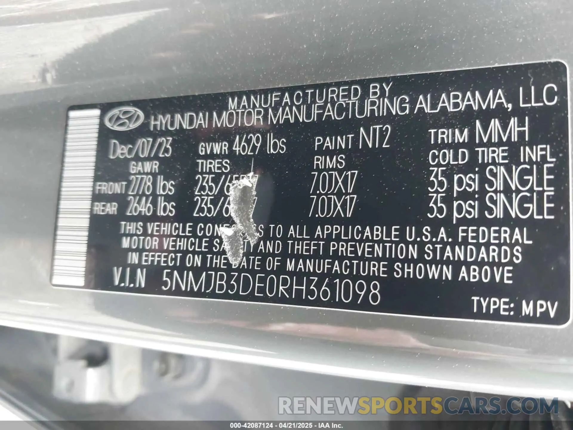 9 Photograph of a damaged car 5NMJB3DE0RH361098 HYUNDAI TUCSON 2024