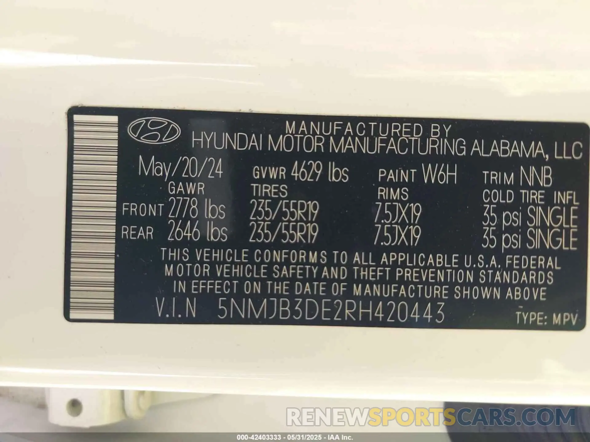 9 Photograph of a damaged car 5NMJB3DE2RH420443 HYUNDAI TUCSON 2024