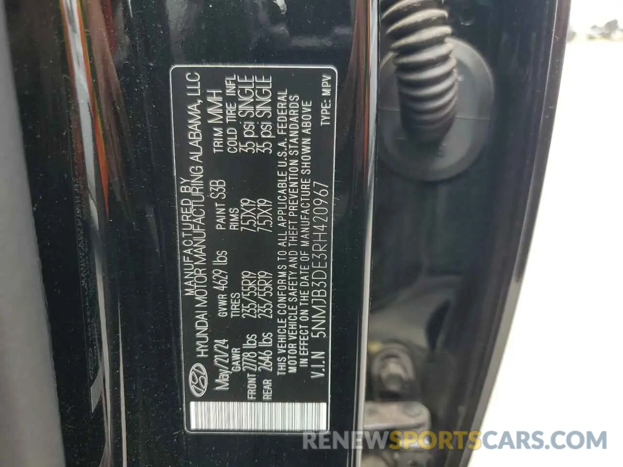 13 Photograph of a damaged car 5NMJB3DE3RH420967 HYUNDAI TUCSON 2024