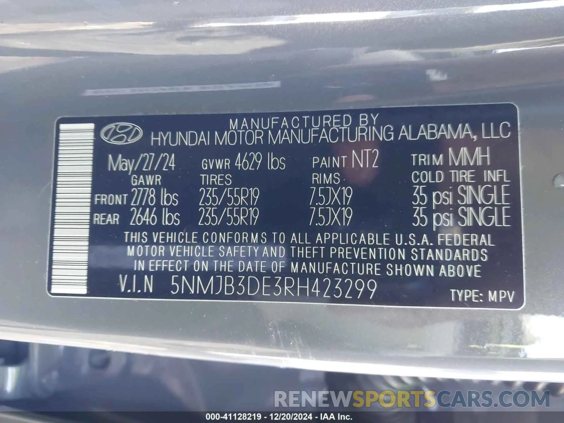 9 Photograph of a damaged car 5NMJB3DE3RH423299 HYUNDAI TUCSON 2024