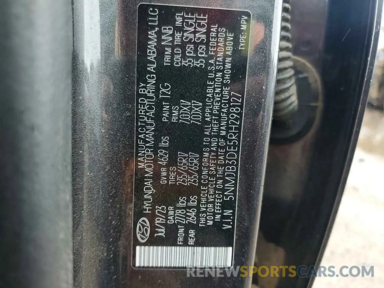 13 Photograph of a damaged car 5NMJB3DE5RH298127 HYUNDAI TUCSON 2024