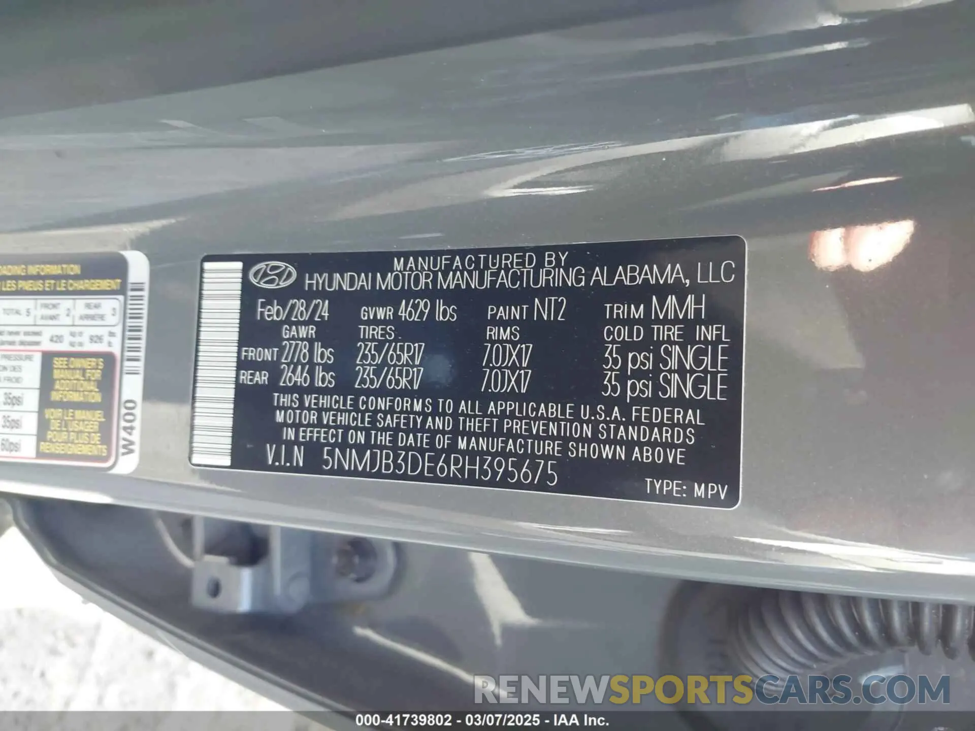 9 Photograph of a damaged car 5NMJB3DE6RH395675 HYUNDAI TUCSON 2024