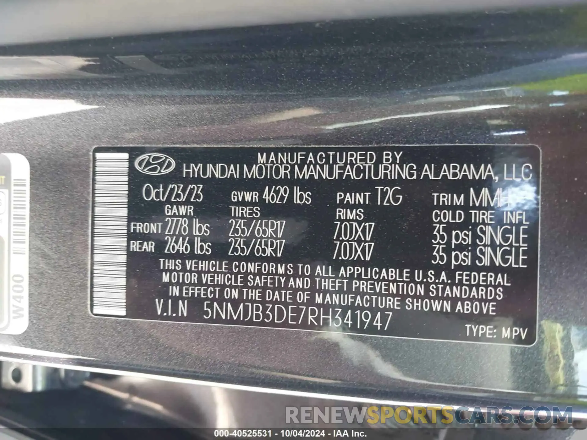 9 Photograph of a damaged car 5NMJB3DE7RH341947 HYUNDAI TUCSON 2024
