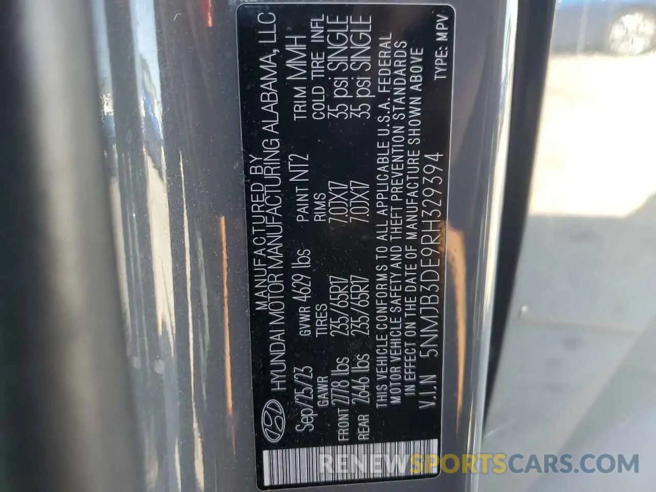 13 Photograph of a damaged car 5NMJB3DE9RH329394 HYUNDAI TUCSON 2024
