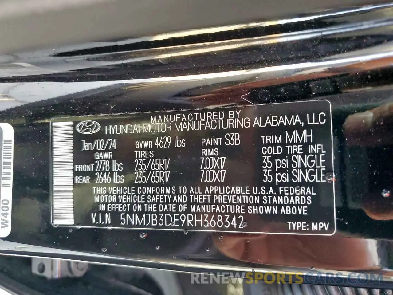 13 Photograph of a damaged car 5NMJB3DE9RH368342 HYUNDAI TUCSON 2024