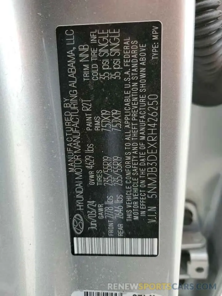 13 Photograph of a damaged car 5NMJB3DEXRH426250 HYUNDAI TUCSON 2024