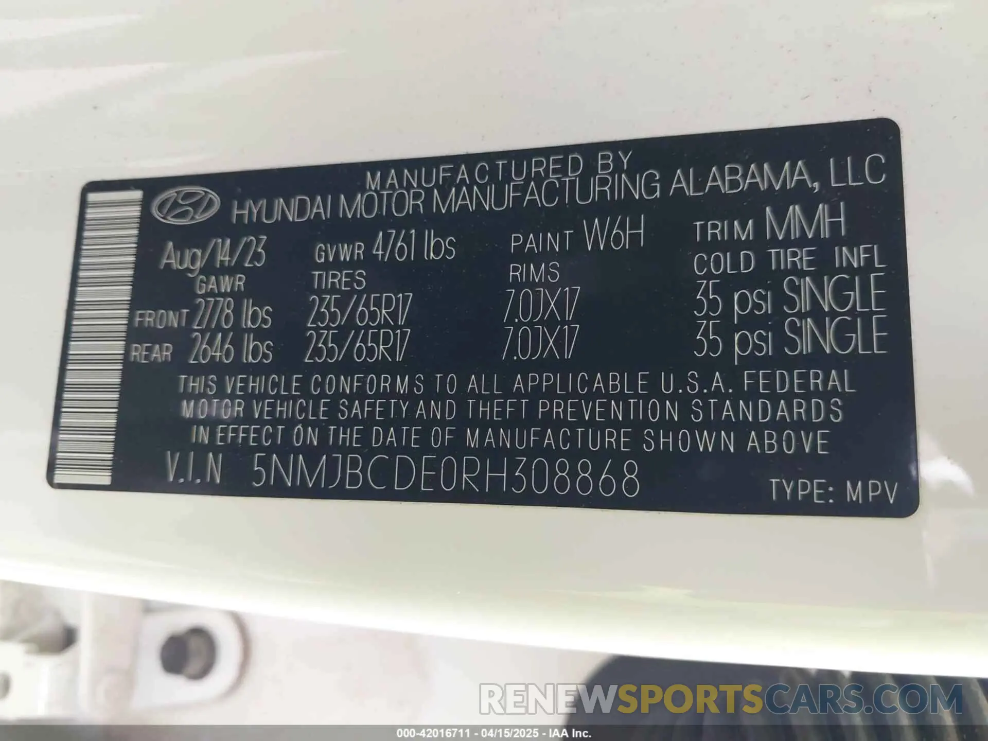 9 Photograph of a damaged car 5NMJBCDE0RH308868 HYUNDAI TUCSON 2024