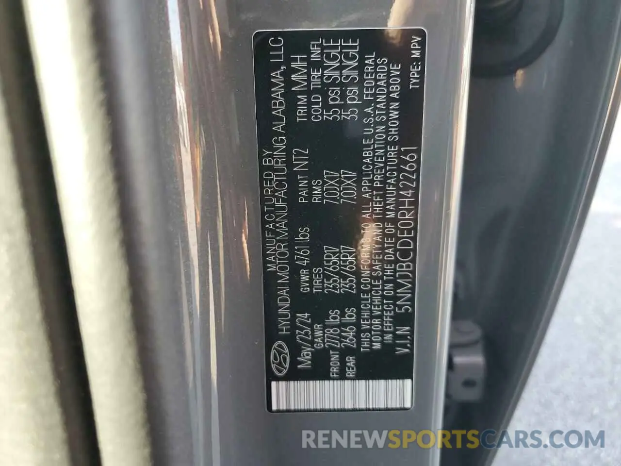13 Photograph of a damaged car 5NMJBCDE0RH422661 HYUNDAI TUCSON 2024