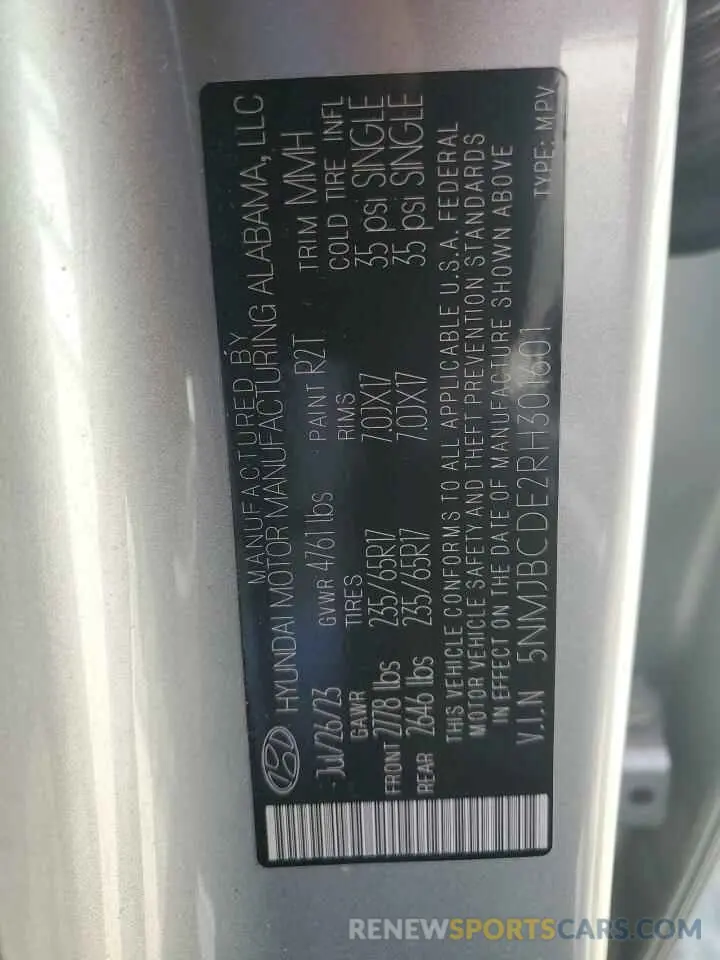 14 Photograph of a damaged car 5NMJBCDE2RH301601 HYUNDAI TUCSON 2024