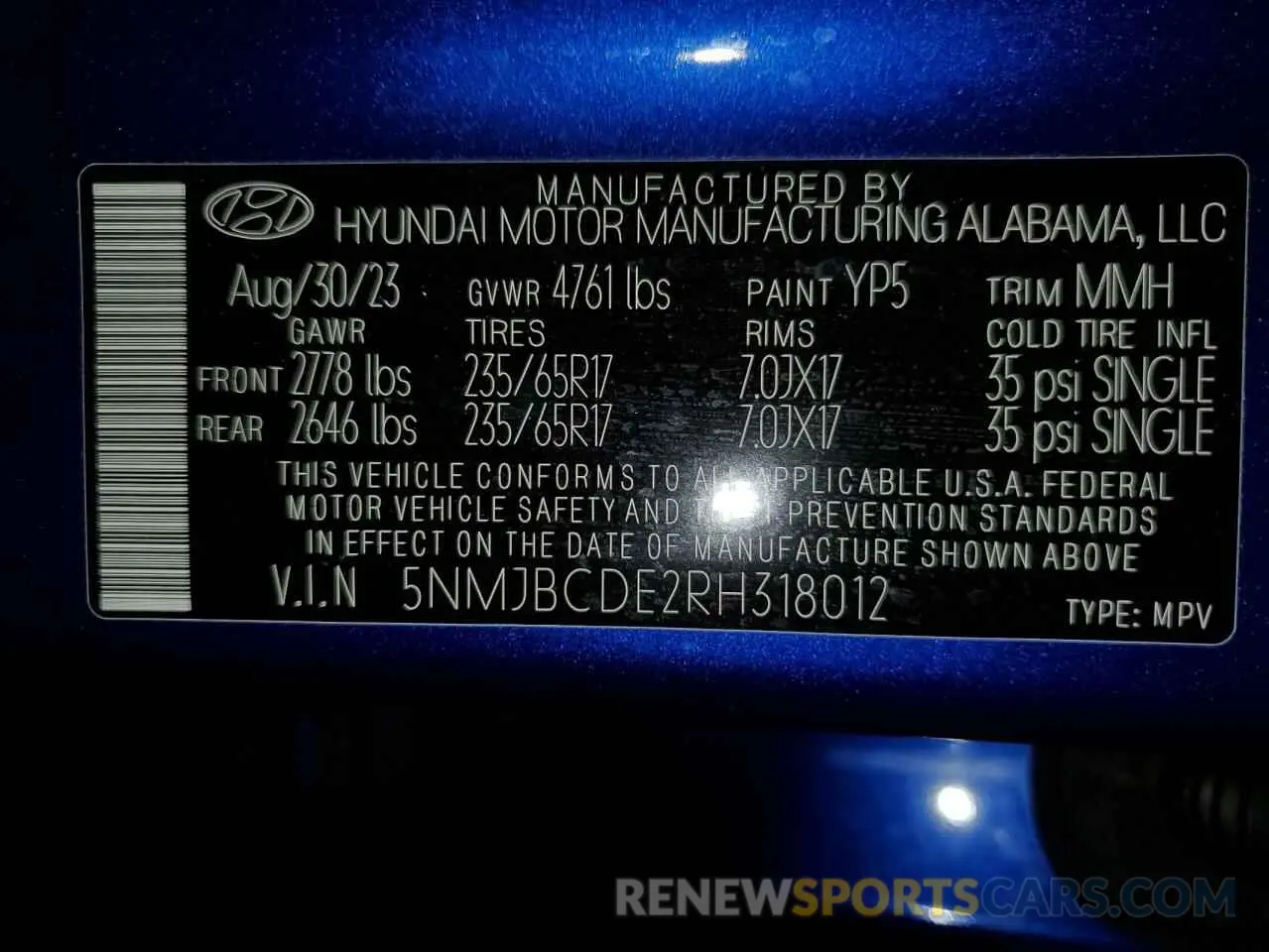 13 Photograph of a damaged car 5NMJBCDE2RH318012 HYUNDAI TUCSON 2024