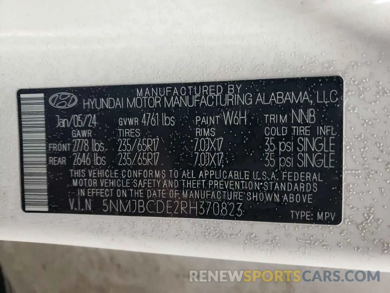 13 Photograph of a damaged car 5NMJBCDE2RH370823 HYUNDAI TUCSON 2024
