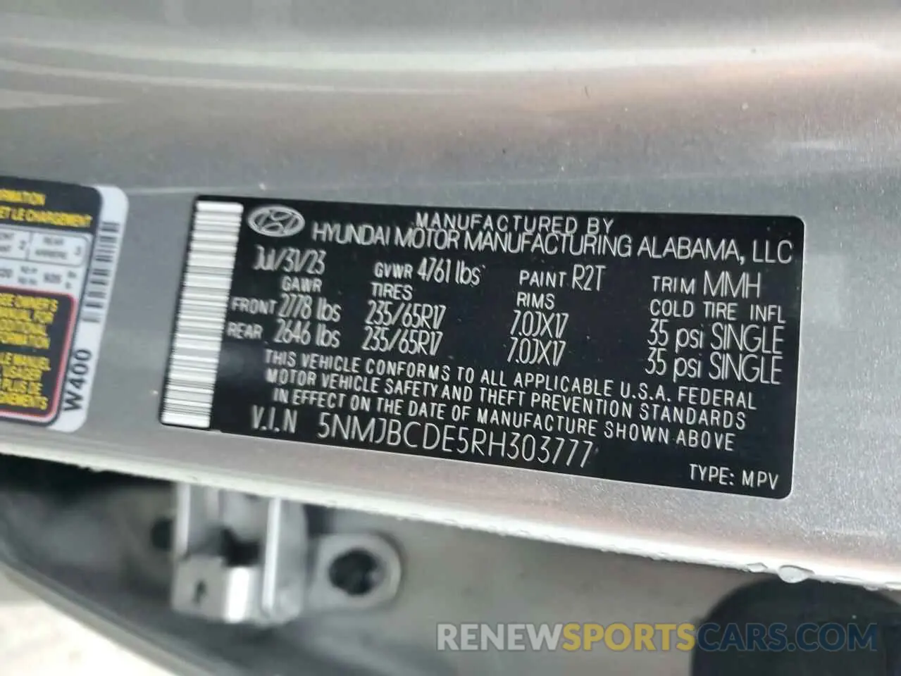 14 Photograph of a damaged car 5NMJBCDE5RH303777 HYUNDAI TUCSON 2024
