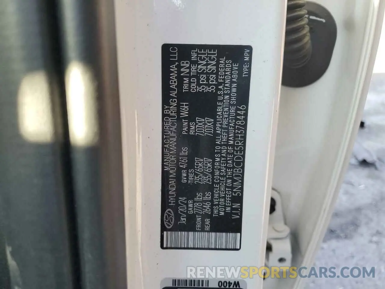 16 Photograph of a damaged car 5NMJBCDE5RH378446 HYUNDAI TUCSON 2024