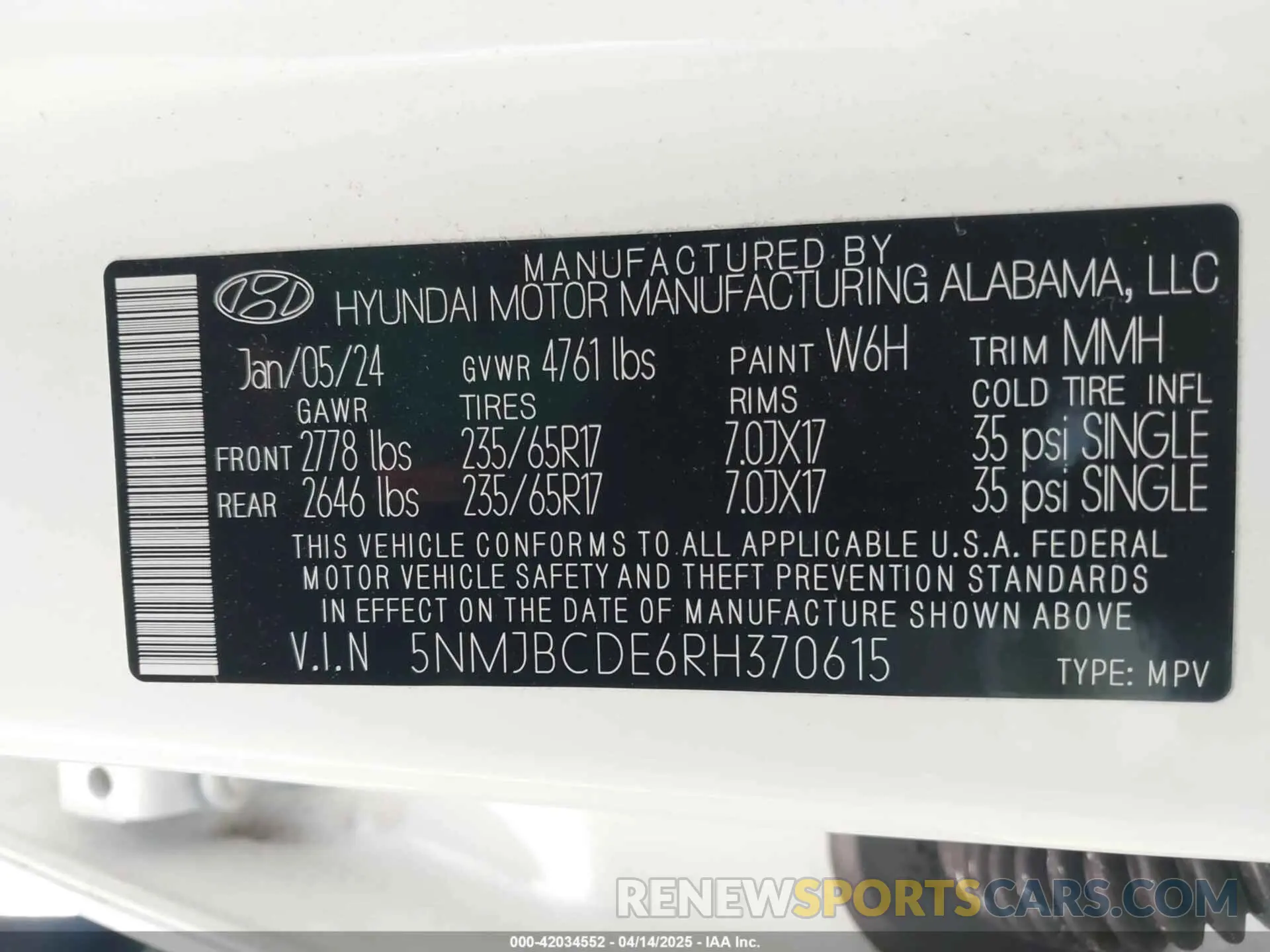 9 Photograph of a damaged car 5NMJBCDE6RH370615 HYUNDAI TUCSON 2024