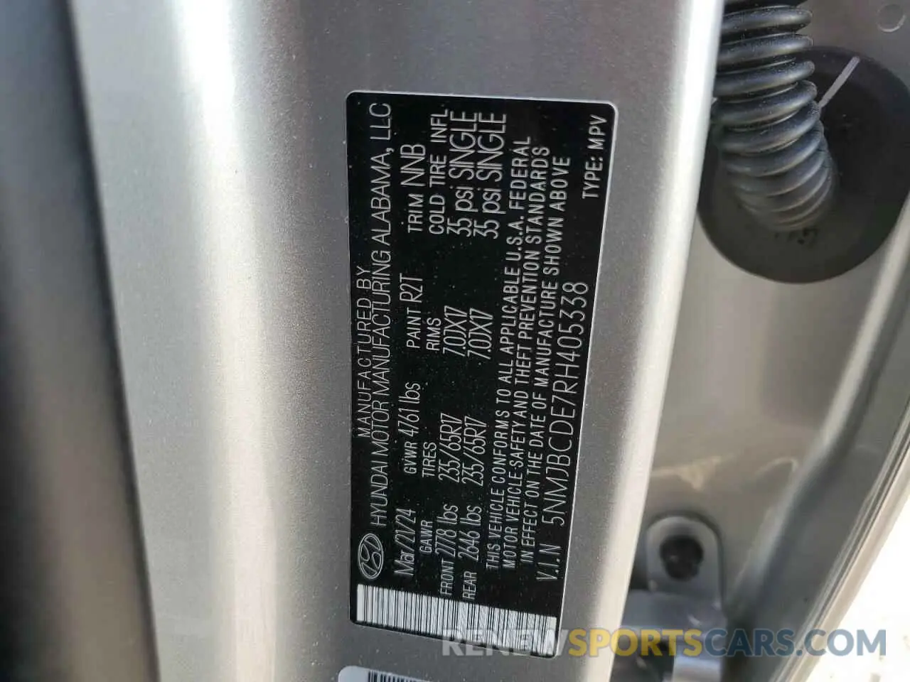 14 Photograph of a damaged car 5NMJBCDE7RH405338 HYUNDAI TUCSON 2024