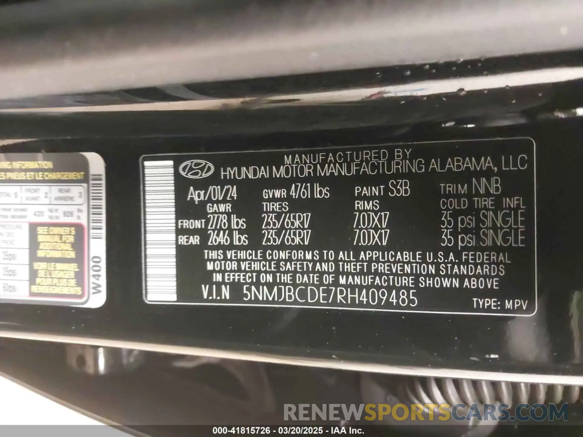 9 Photograph of a damaged car 5NMJBCDE7RH409485 HYUNDAI TUCSON 2024
