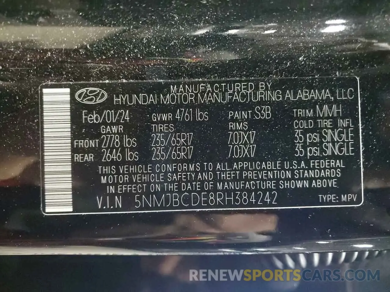 13 Photograph of a damaged car 5NMJBCDE8RH384242 HYUNDAI TUCSON 2024
