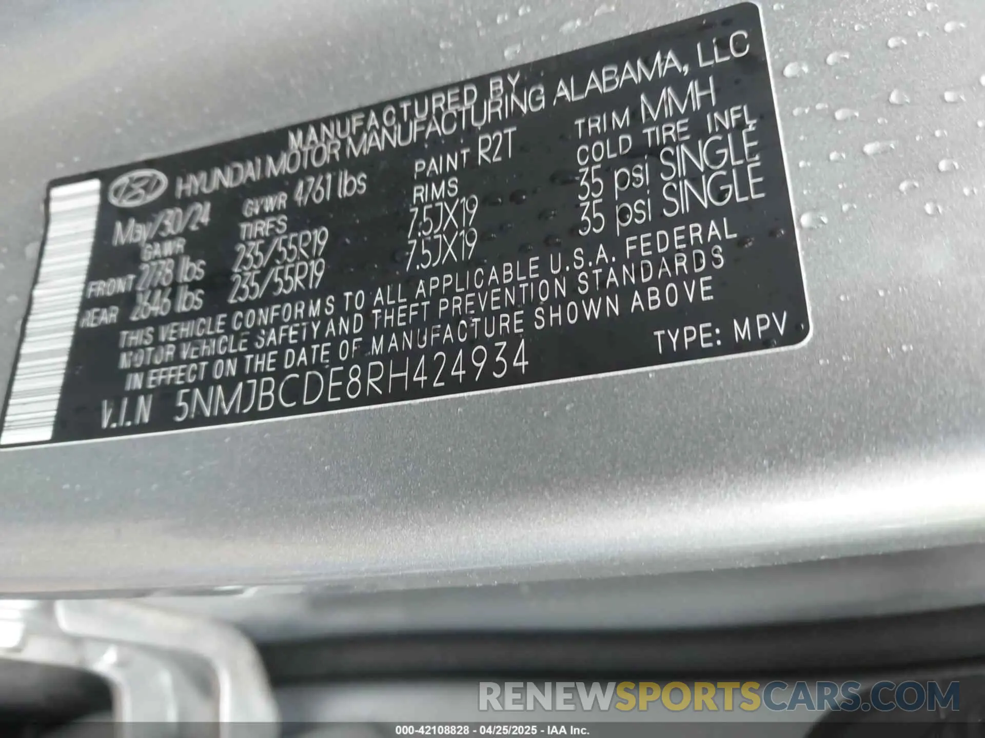 9 Photograph of a damaged car 5NMJBCDE8RH424934 HYUNDAI TUCSON 2024
