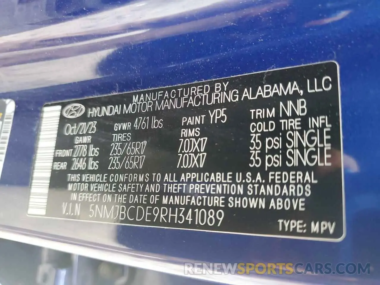 13 Photograph of a damaged car 5NMJBCDE9RH341089 HYUNDAI TUCSON 2024