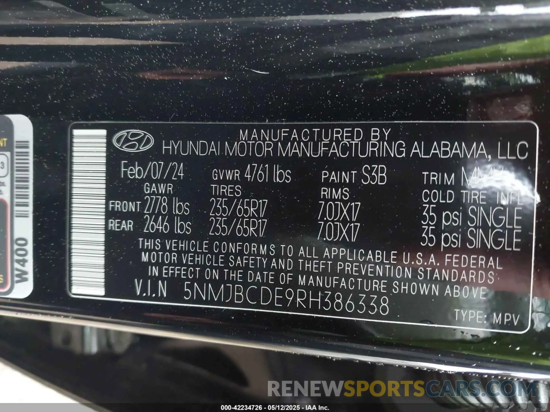 9 Photograph of a damaged car 5NMJBCDE9RH386338 HYUNDAI TUCSON 2024