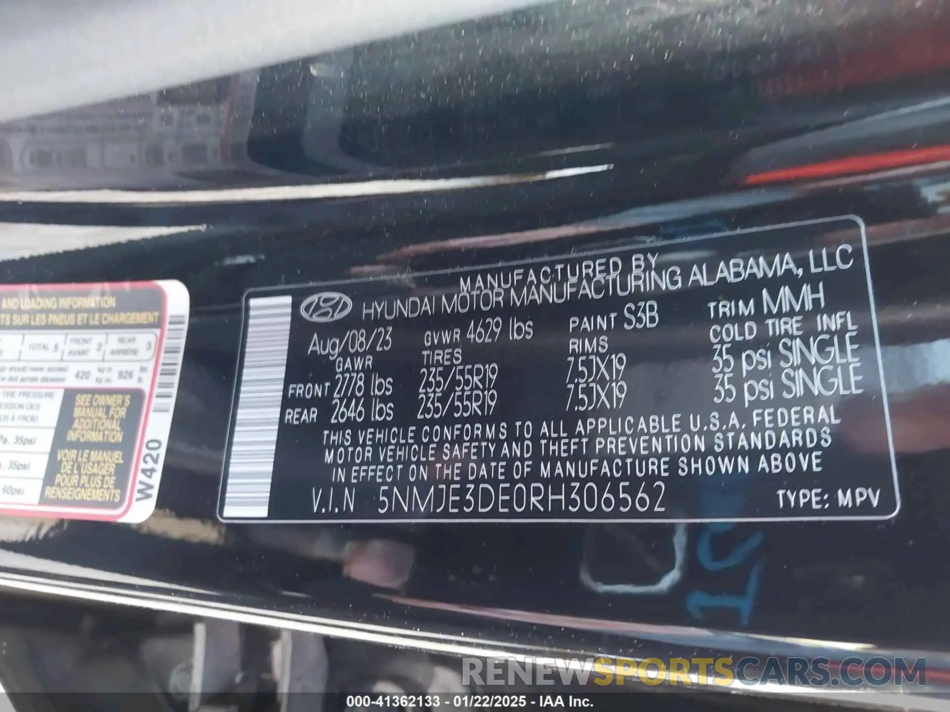 9 Photograph of a damaged car 5NMJE3DE0RH306562 HYUNDAI TUCSON 2024