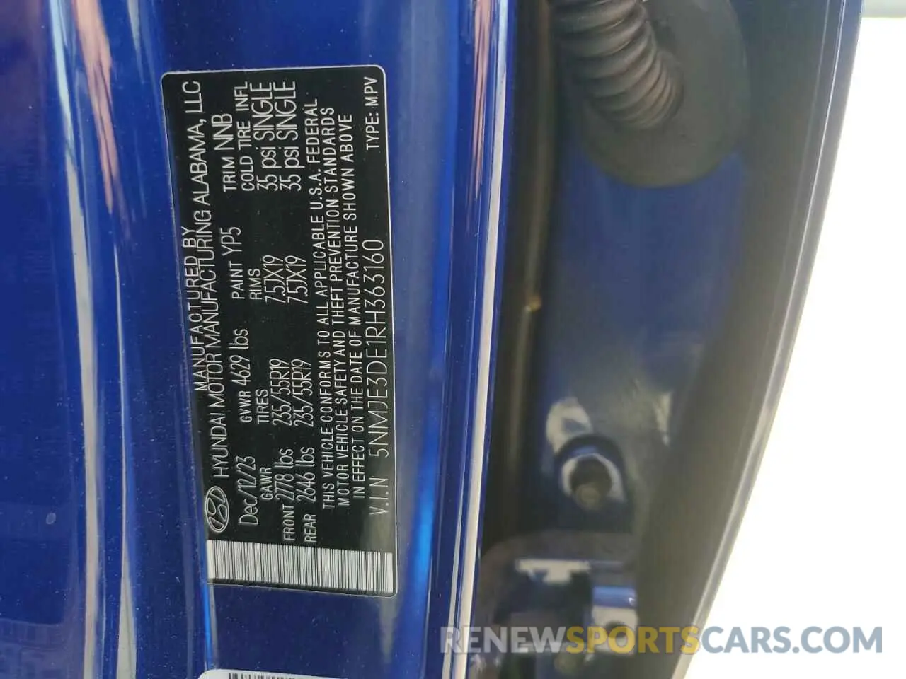 13 Photograph of a damaged car 5NMJE3DE1RH363160 HYUNDAI TUCSON 2024