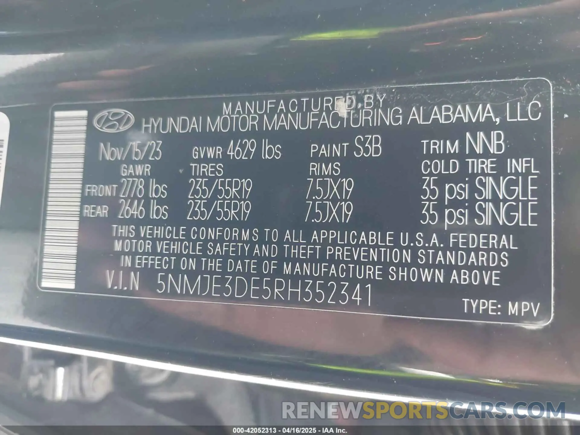 9 Photograph of a damaged car 5NMJE3DE5RH352341 HYUNDAI TUCSON 2024