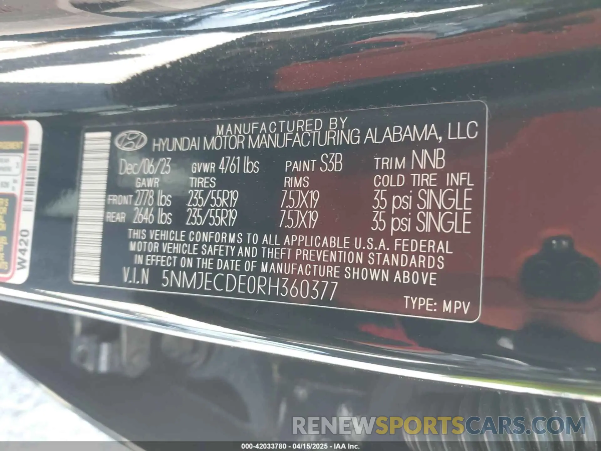 9 Photograph of a damaged car 5NMJECDE0RH360377 HYUNDAI TUCSON 2024