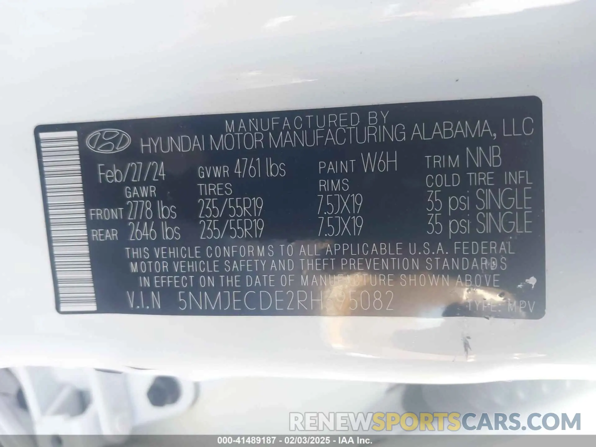 9 Photograph of a damaged car 5NMJECDE2RH395082 HYUNDAI TUCSON 2024