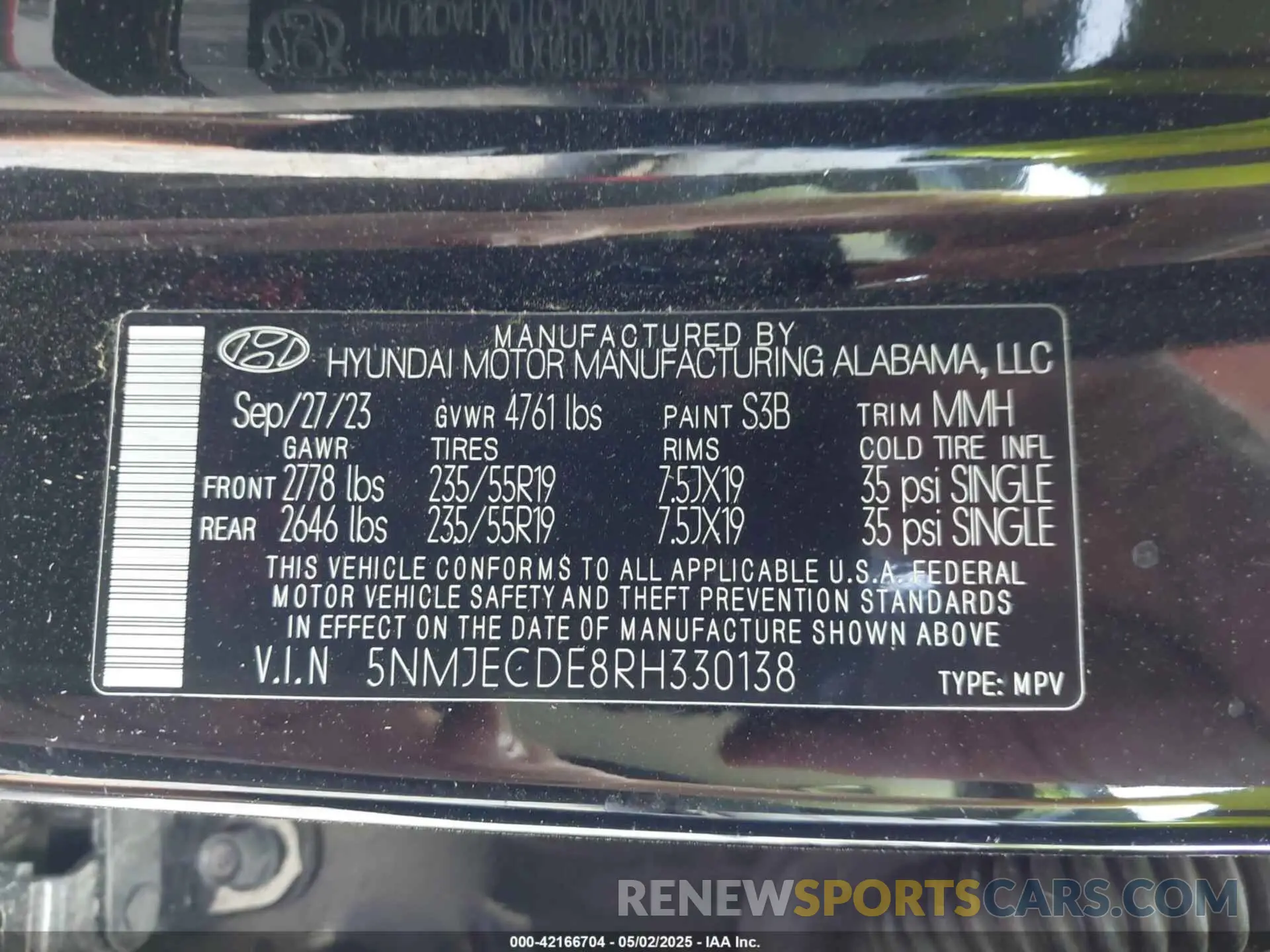 9 Photograph of a damaged car 5NMJECDE8RH330138 HYUNDAI TUCSON 2024