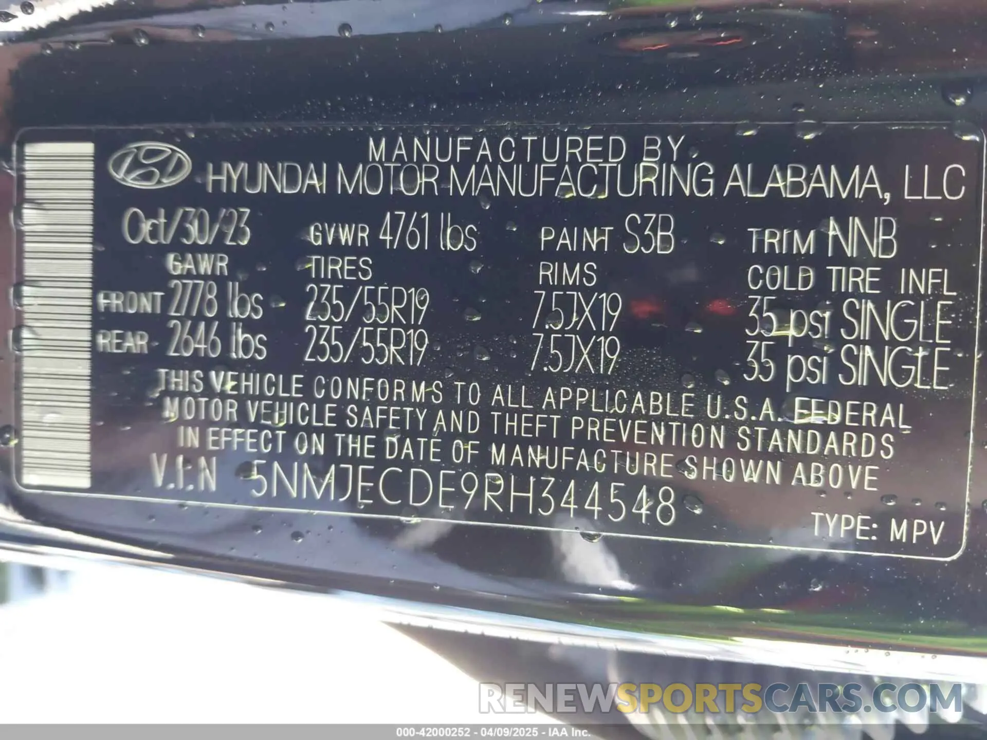 9 Photograph of a damaged car 5NMJECDE9RH344548 HYUNDAI TUCSON 2024