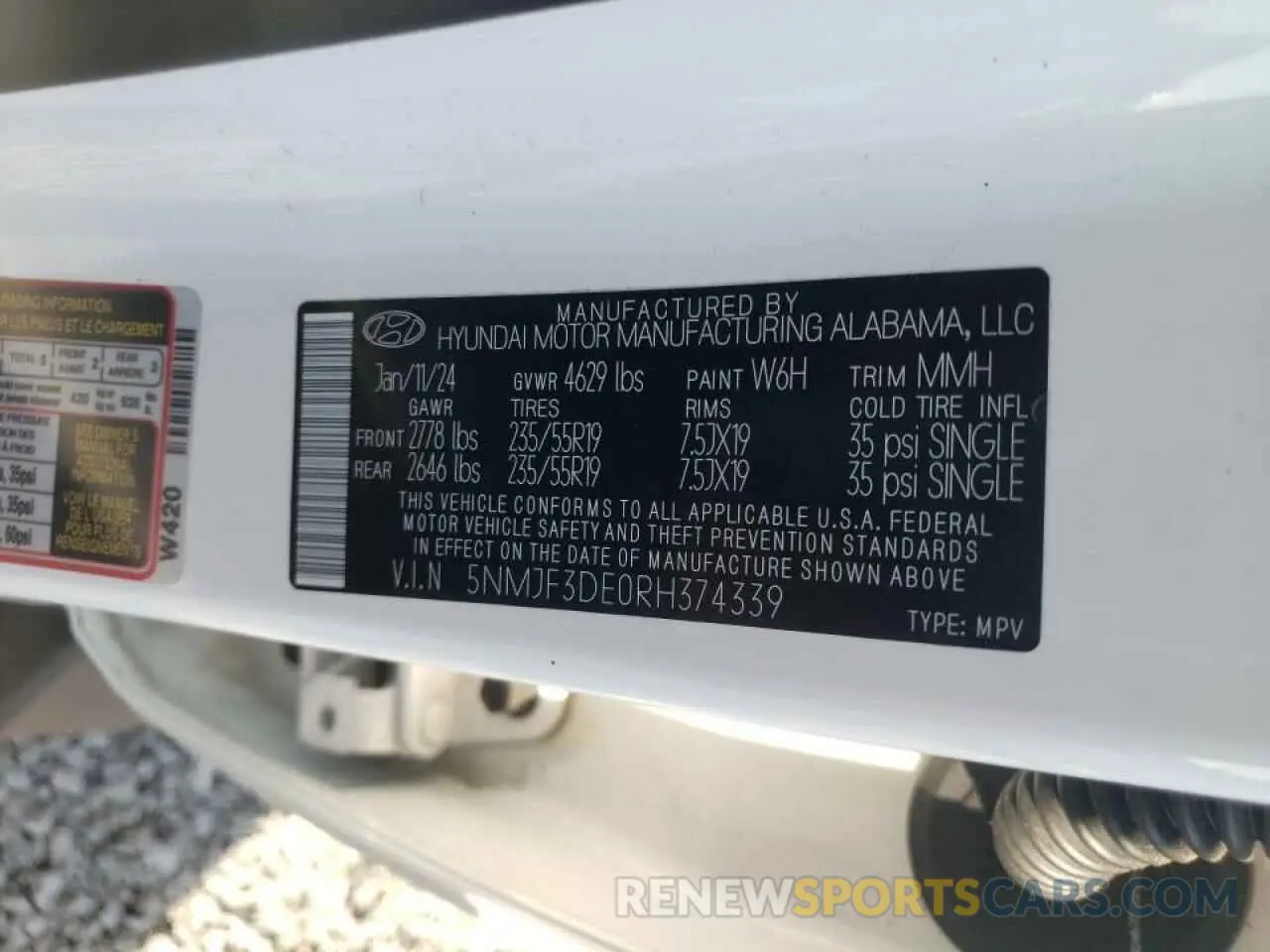 13 Photograph of a damaged car 5NMJF3DE0RH374339 HYUNDAI TUCSON 2024