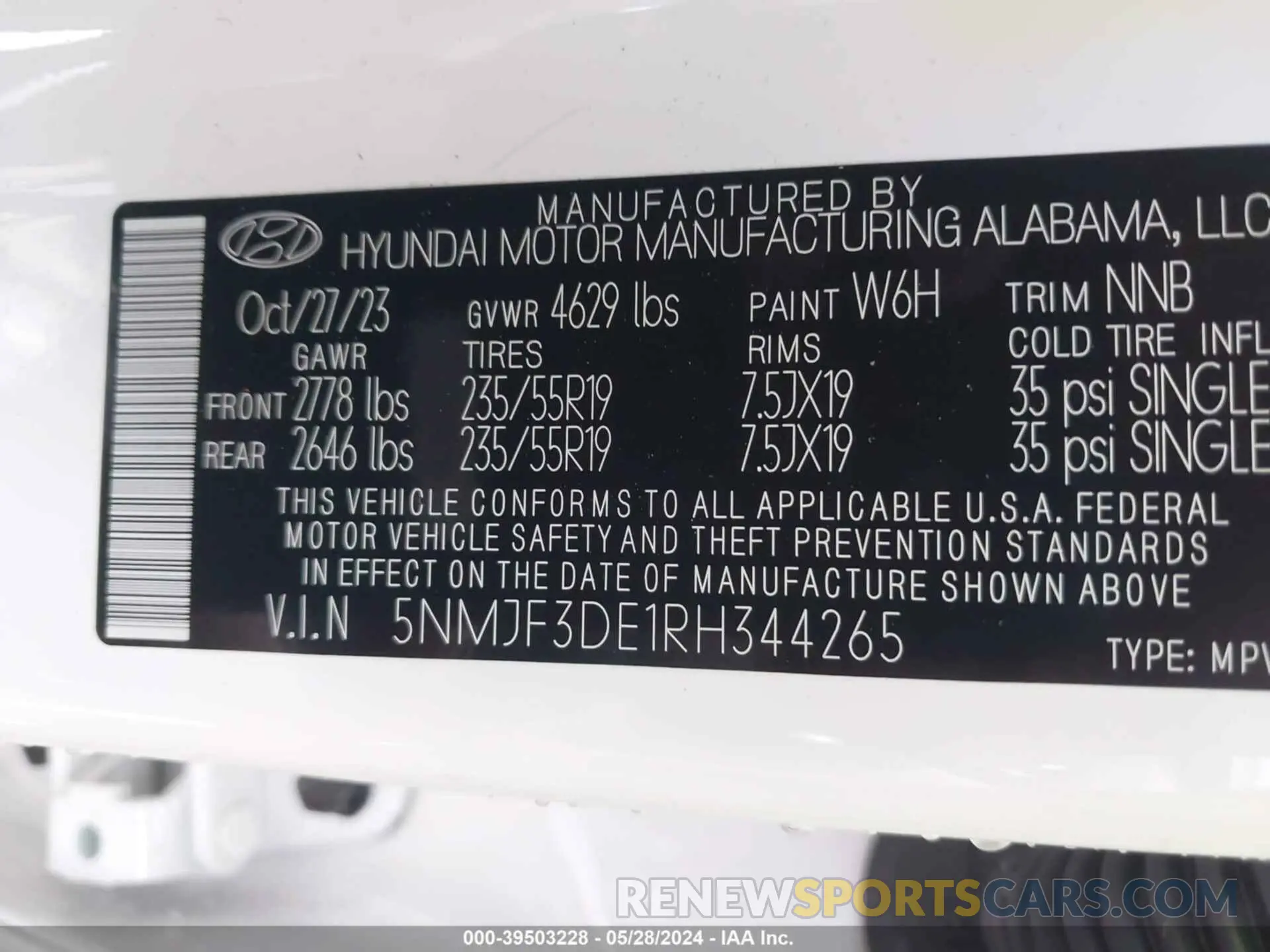 9 Photograph of a damaged car 5NMJF3DE1RH344265 HYUNDAI TUCSON 2024