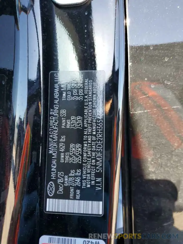 14 Photograph of a damaged car 5NMJF3DE2RH365433 HYUNDAI TUCSON 2024