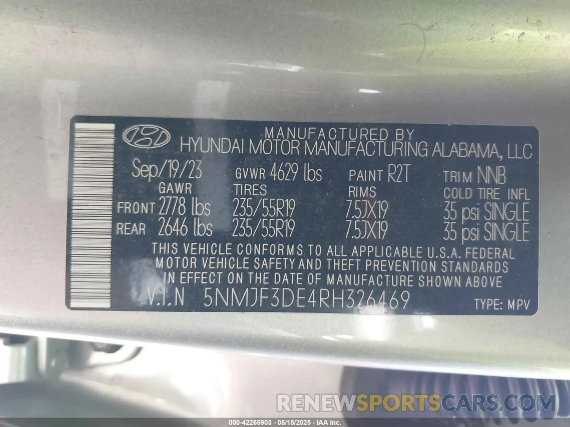 9 Photograph of a damaged car 5NMJF3DE4RH326469 HYUNDAI TUCSON 2024