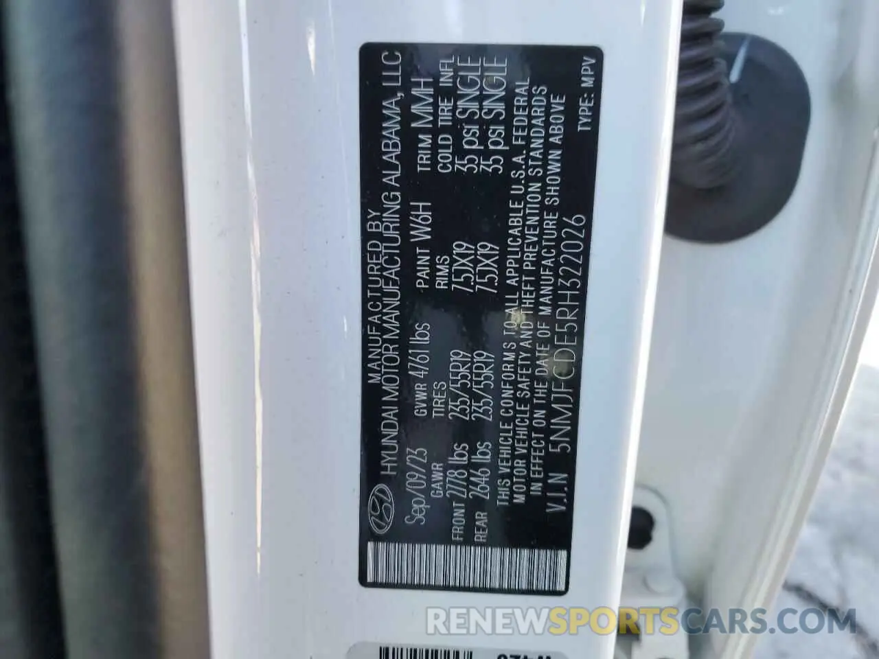 16 Photograph of a damaged car 5NMJFCDE5RH322026 HYUNDAI TUCSON 2024
