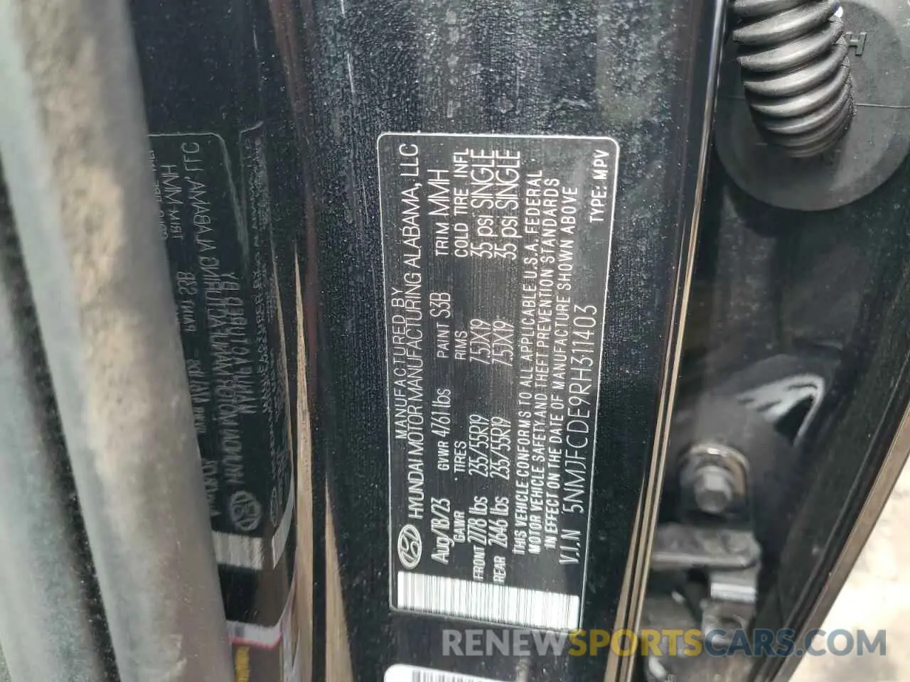 13 Photograph of a damaged car 5NMJFCDE9RH311403 HYUNDAI TUCSON 2024