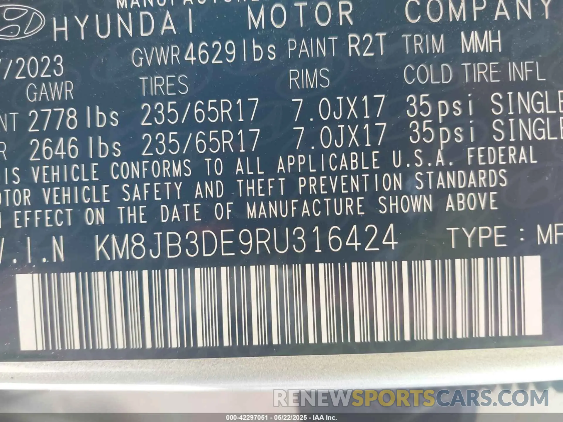 9 Photograph of a damaged car KM8JB3DE9RU316424 HYUNDAI TUCSON 2024