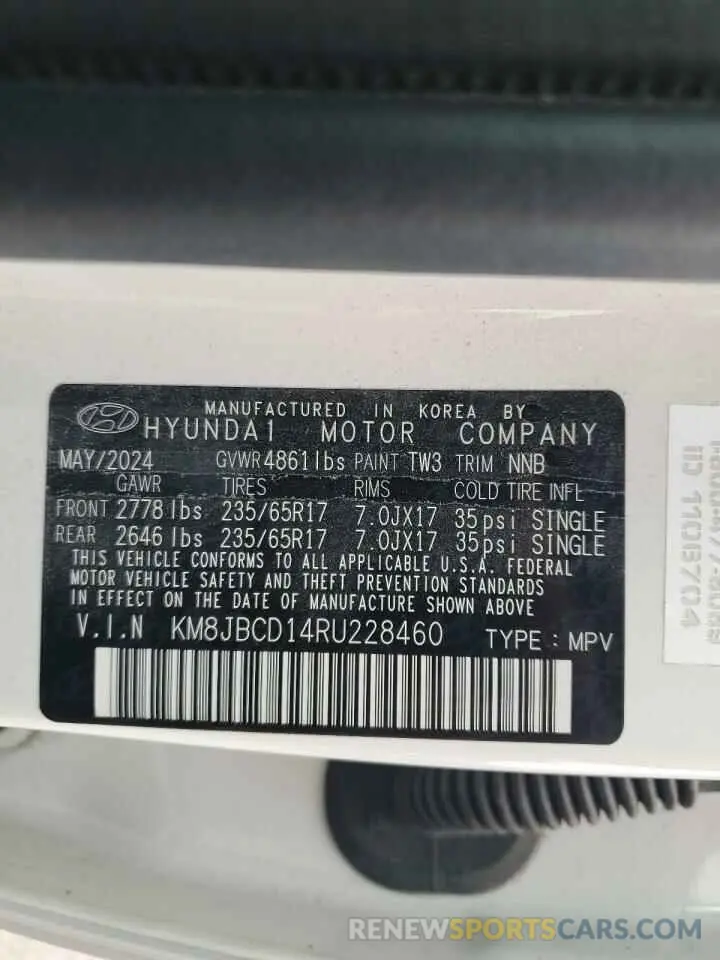 15 Photograph of a damaged car KM8JBCD14RU228460 HYUNDAI TUCSON 2024