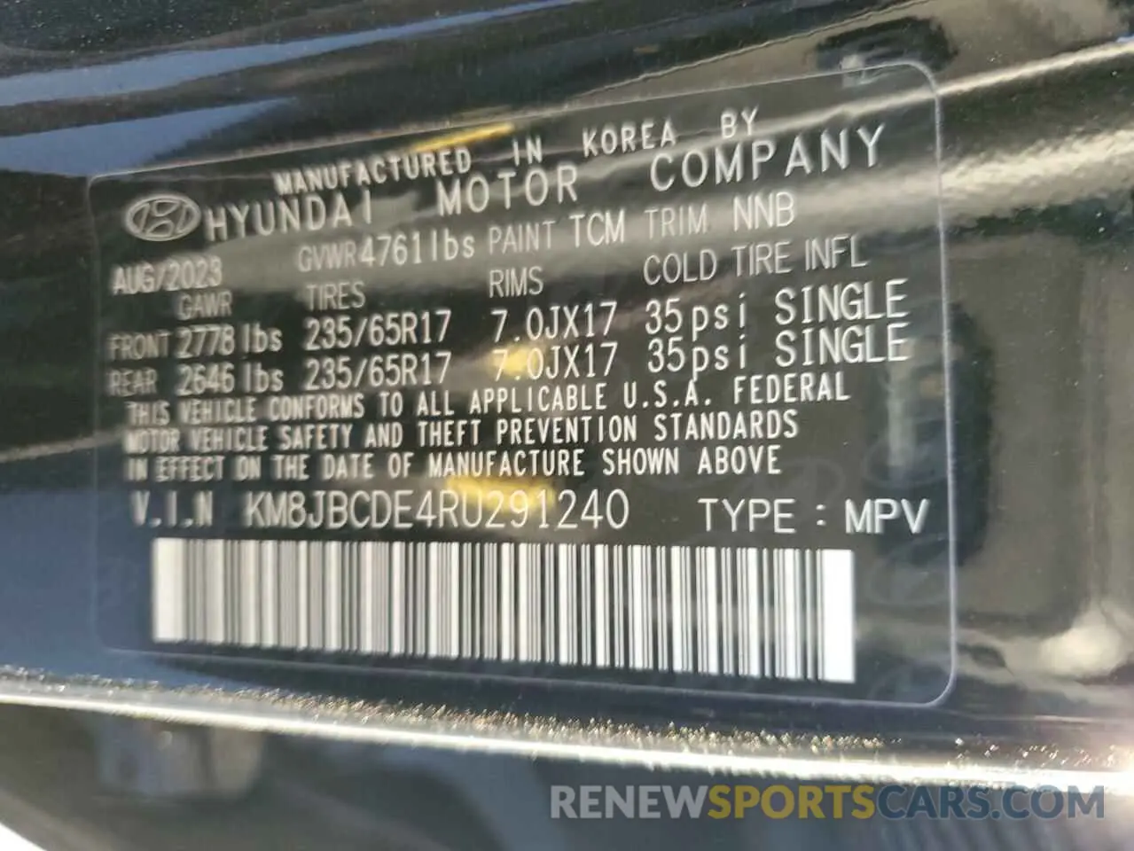 14 Photograph of a damaged car KM8JBCDE4RU291240 HYUNDAI TUCSON 2024