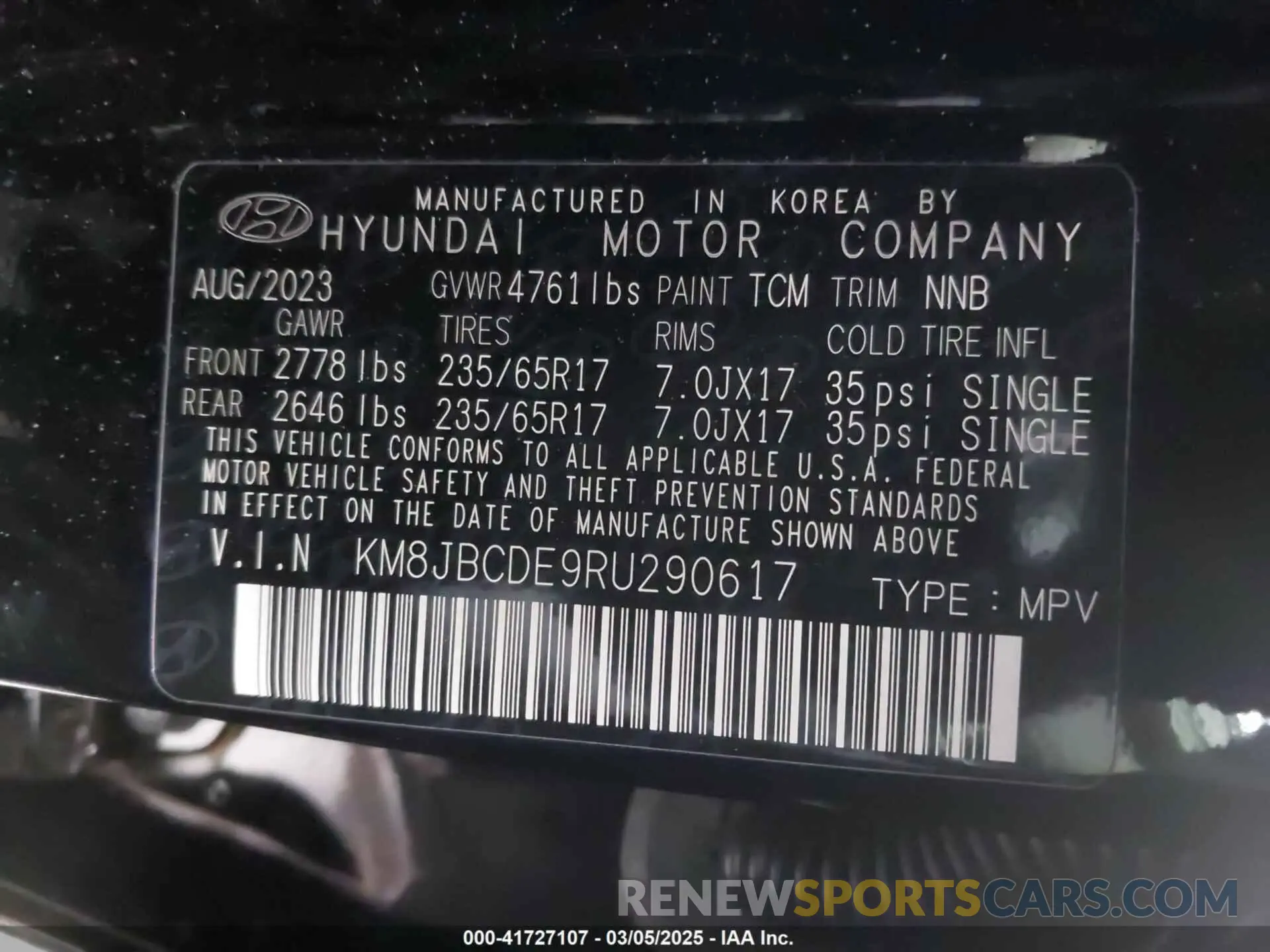 9 Photograph of a damaged car KM8JBCDE9RU290617 HYUNDAI TUCSON 2024