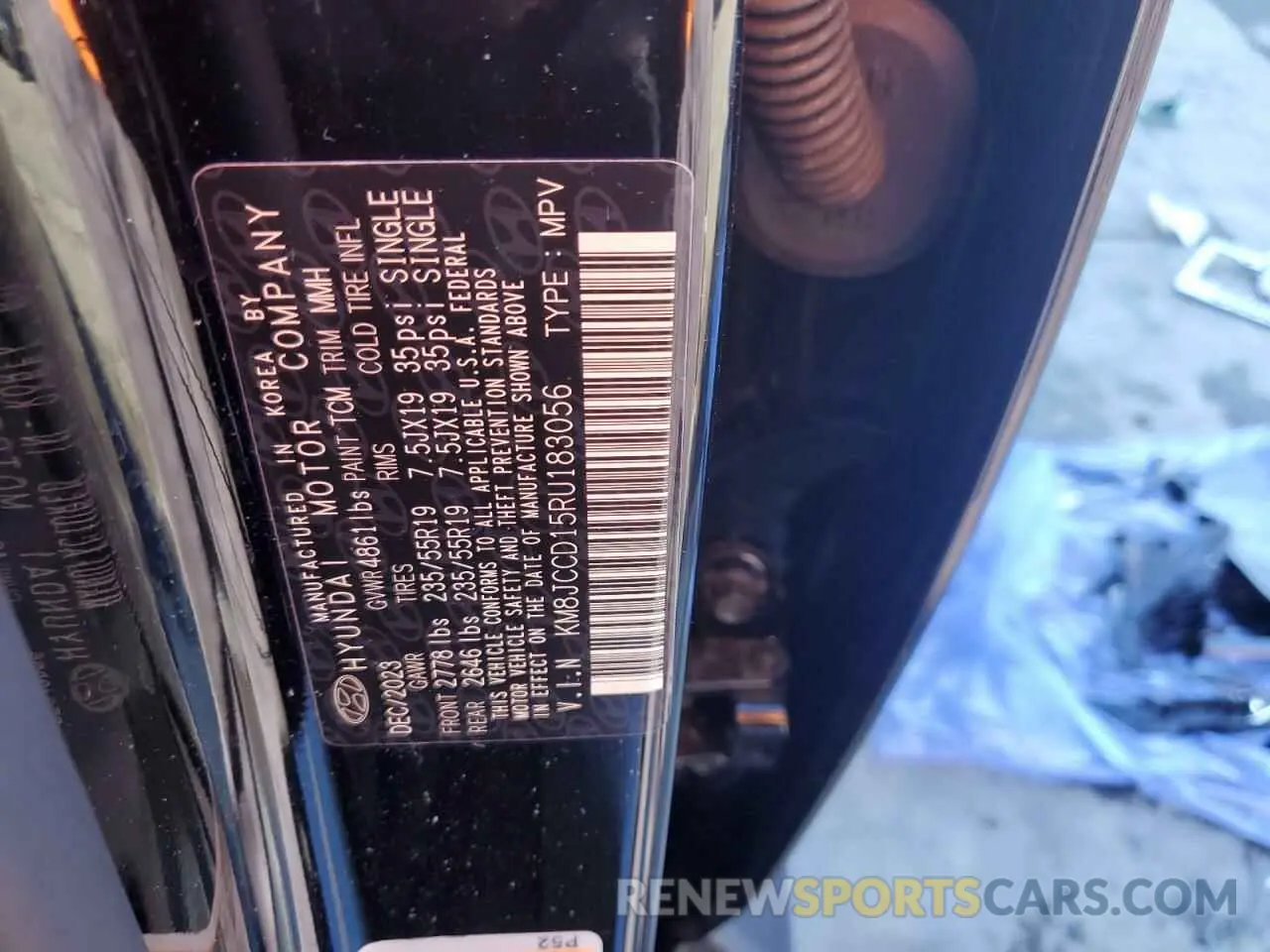 14 Photograph of a damaged car KM8JCCD15RU183056 HYUNDAI TUCSON 2024